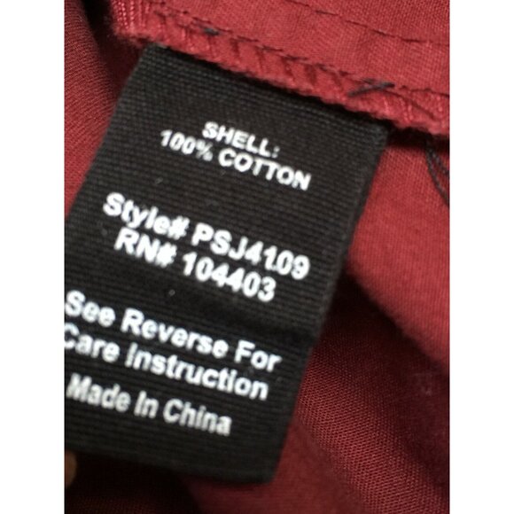 Perch By Blue Pepper Women 3XL Maroon Button Front Jacket Full Zip Floral Cotton - Picture 8 of 9